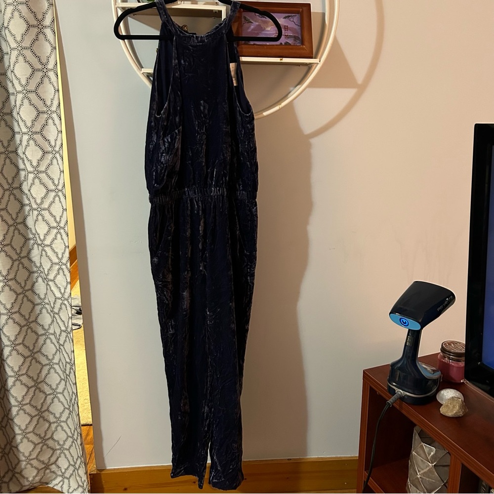 LOFT Women's Small S Crushed Velvour Sleeveless Jumpsuit NWT